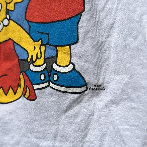 The Simpsons Family Portrait Graphic Long Sleeve Tee White Shirt Men’s Medium - Picture 3 of 8